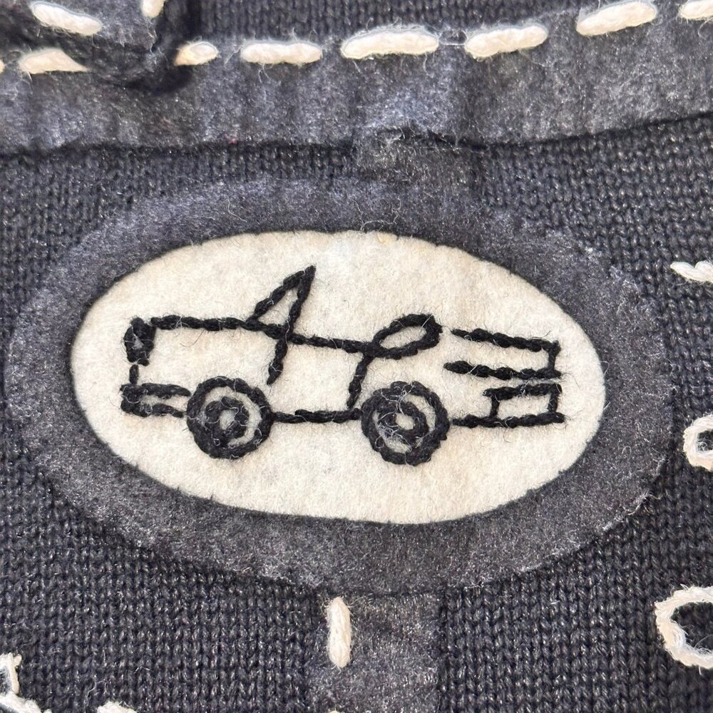 Rare New York Vintage Michael Simon Car Themed Black Jacket Sz P/M - Picture 3 of 7